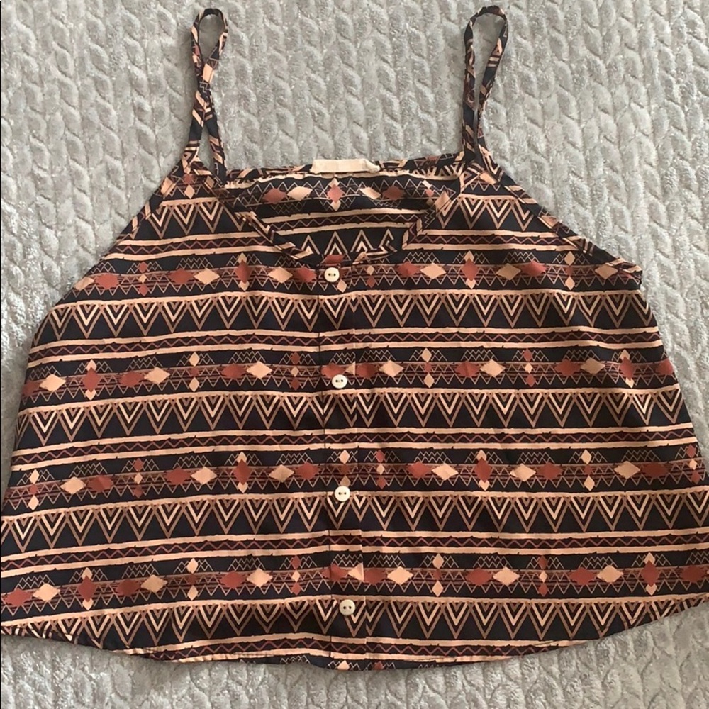 Multi color pattern crop top